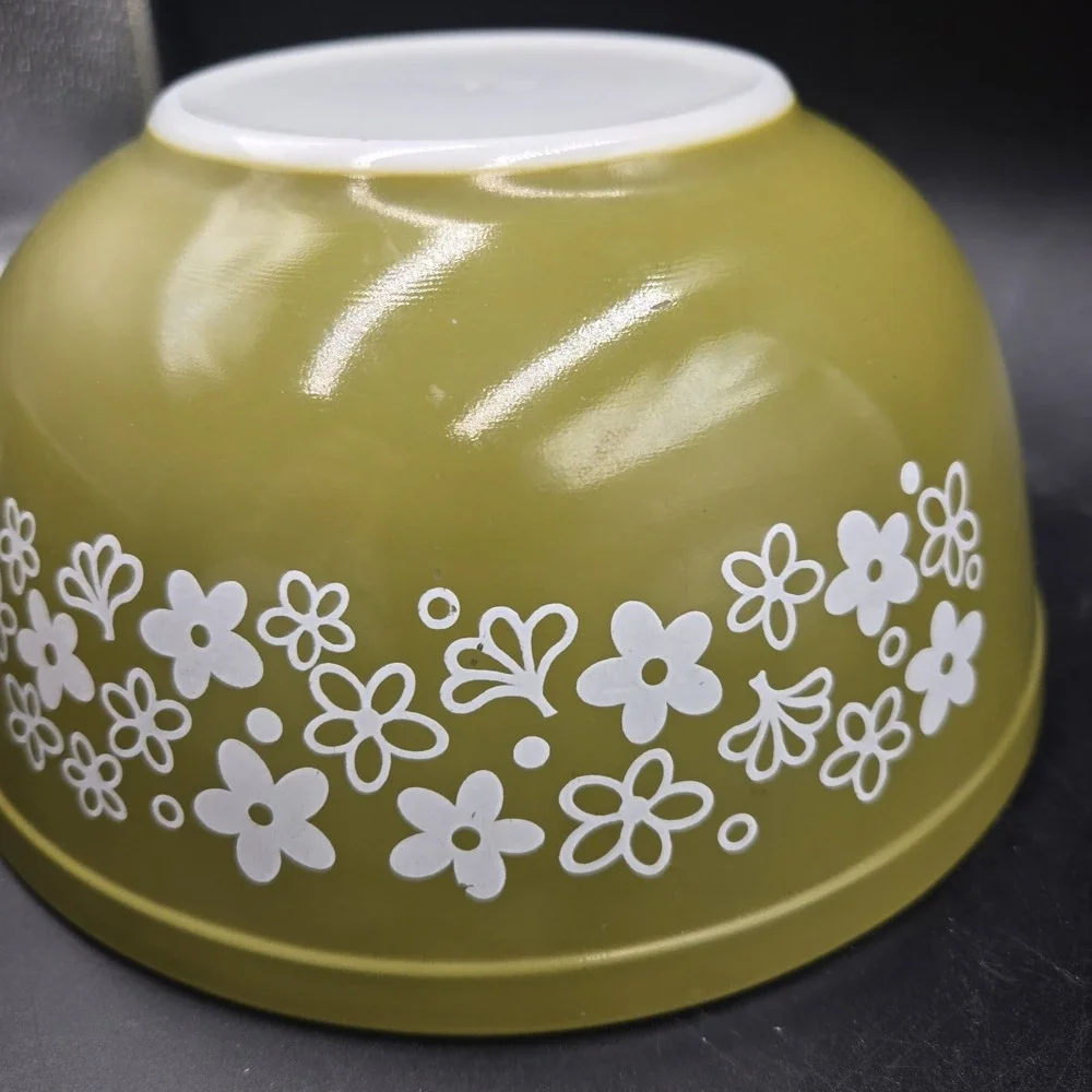 Vintage Pyrex Crazy Daisy Spring Blossom 3pc Mixing Bowl Set 401, 402, 403 EUC
